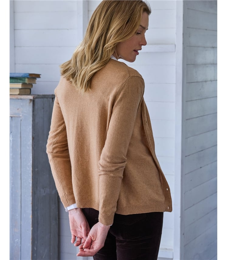 Cashmere Merino Classic V Neck Cardigan