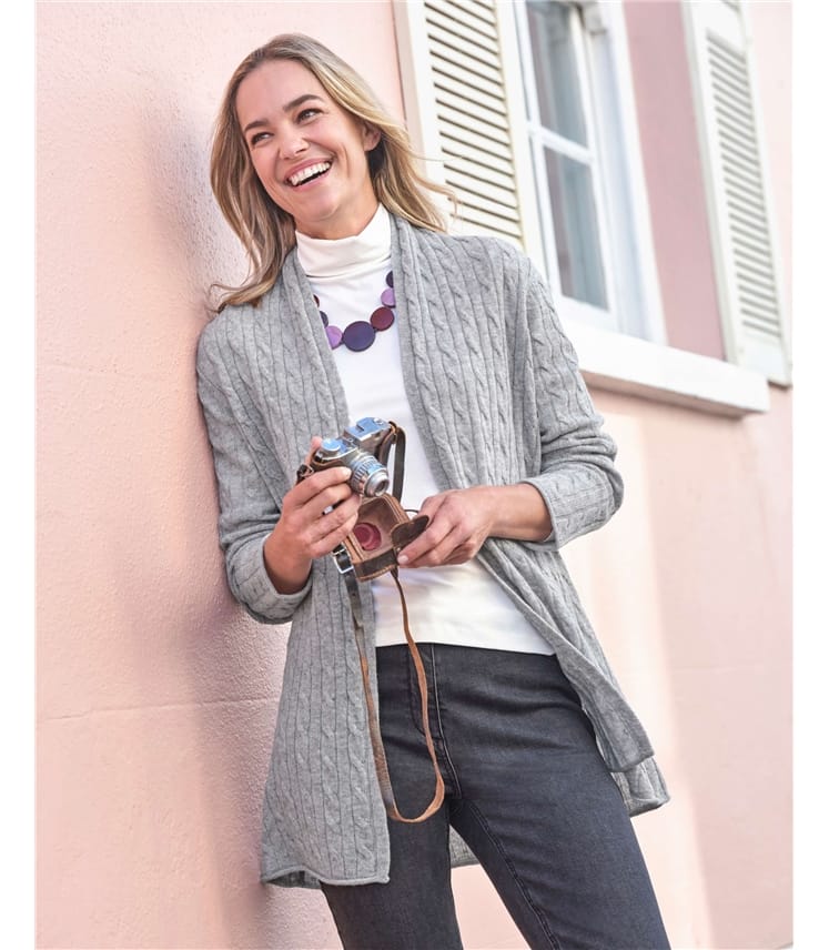 Cable Edge To Edge Cardigan
