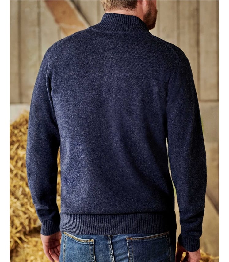 Mens Lambswool Lincoln Zipper Cardigan