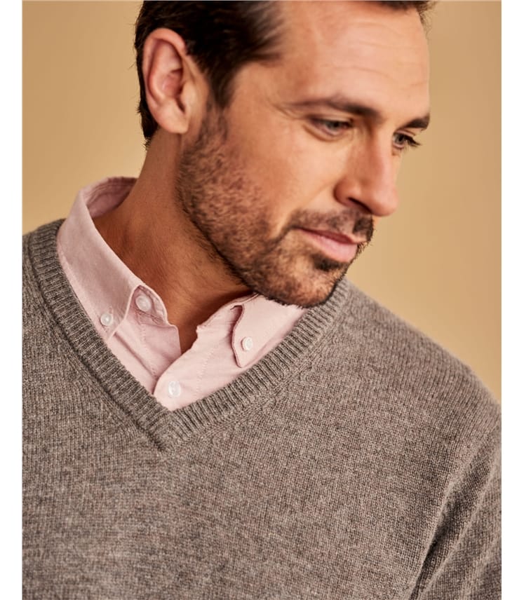 Mens Lambswool V Neck Jumper
