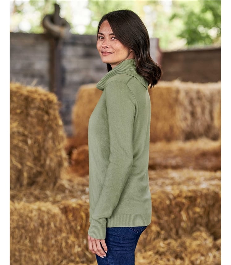 Cashmere And Merino Long Sleeve Cowl Neck Sweater