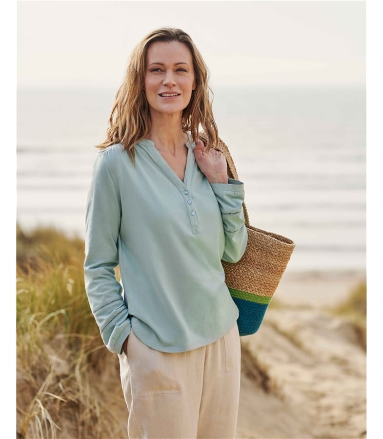 Collarless Jersey Shirt