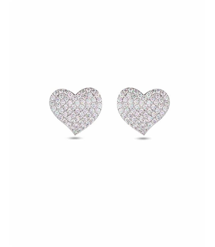 Silver Sparkle Heart Pendant & Earring Set WoolOvers UK