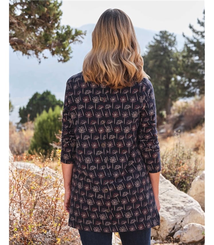 Button Back Printed Tunic