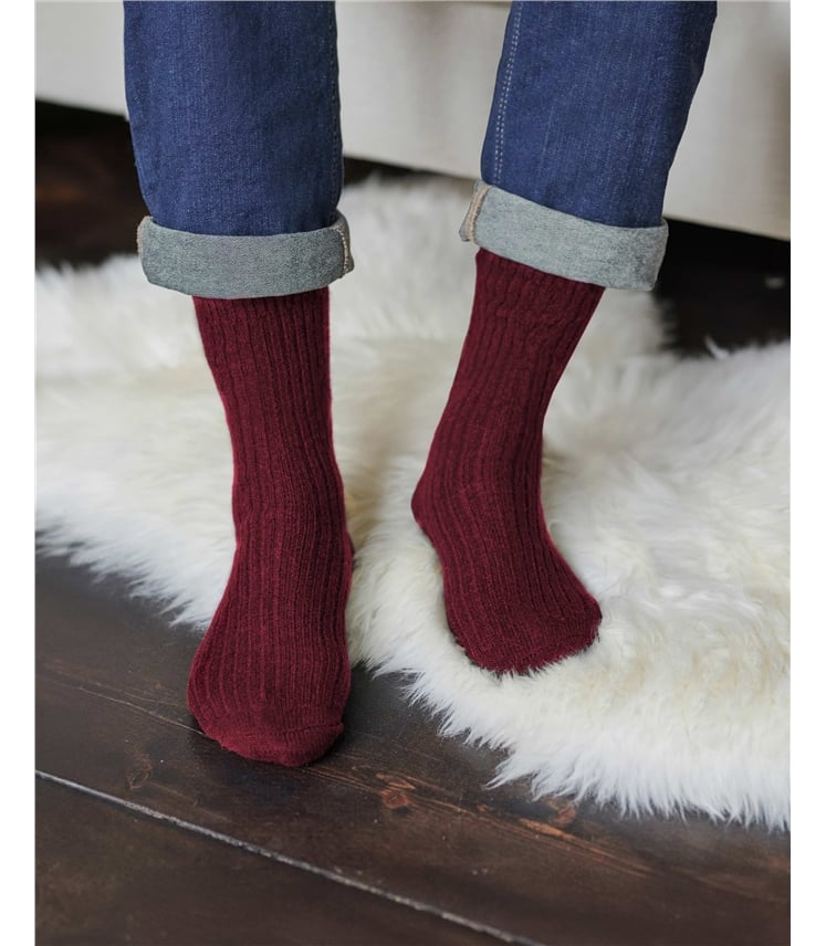 Chaussettes côtelées - Homme - Cachemire & Mérinos