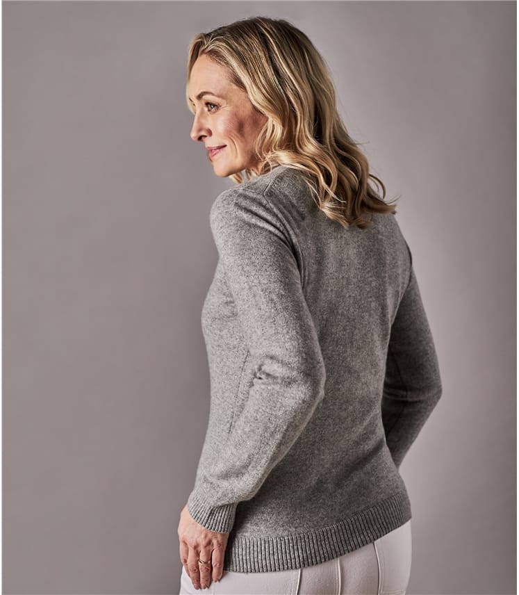 Download Grey Marl | Womens Pure Cashmere Crew Neck Sweater ...