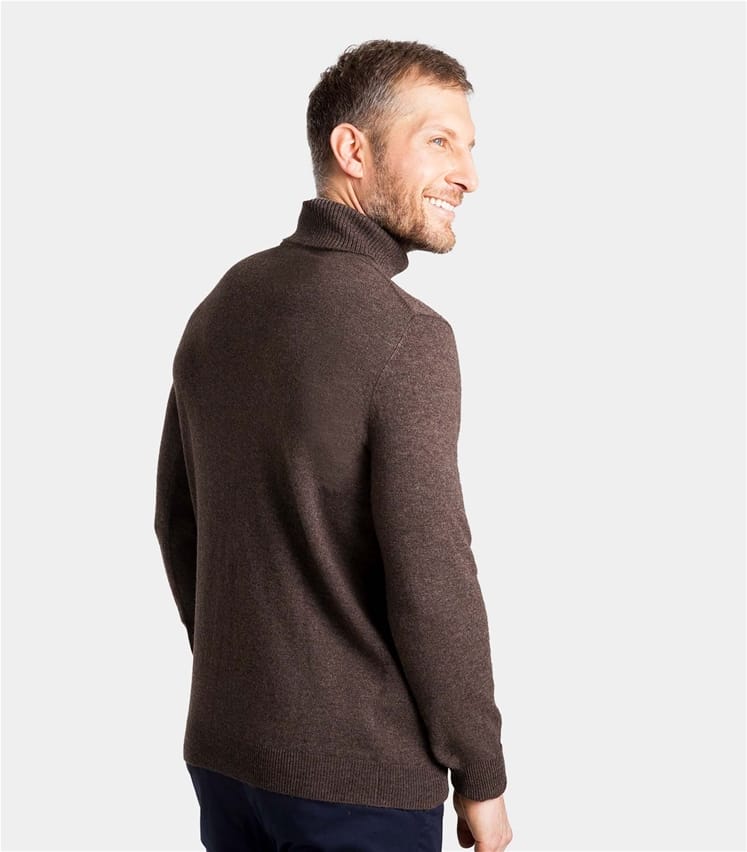 Cashmere and Merino Polo Neck Jumper