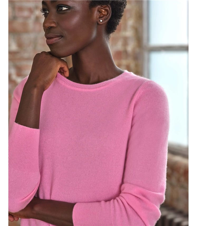 Kaschmir Strickjacke mit Rundhalsausschnit