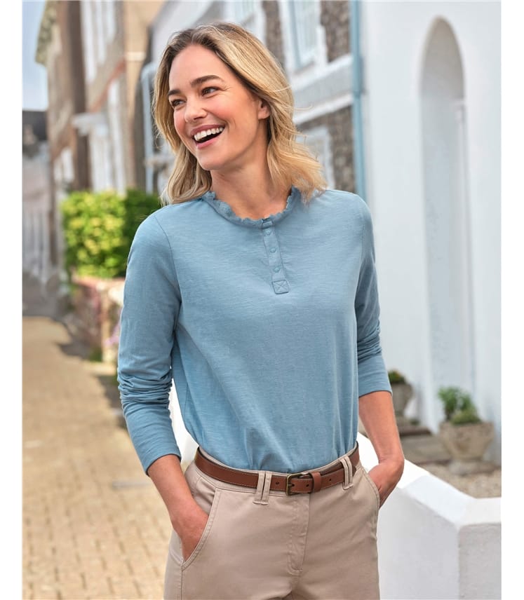 Top à col boutonné - Femme - Jersey