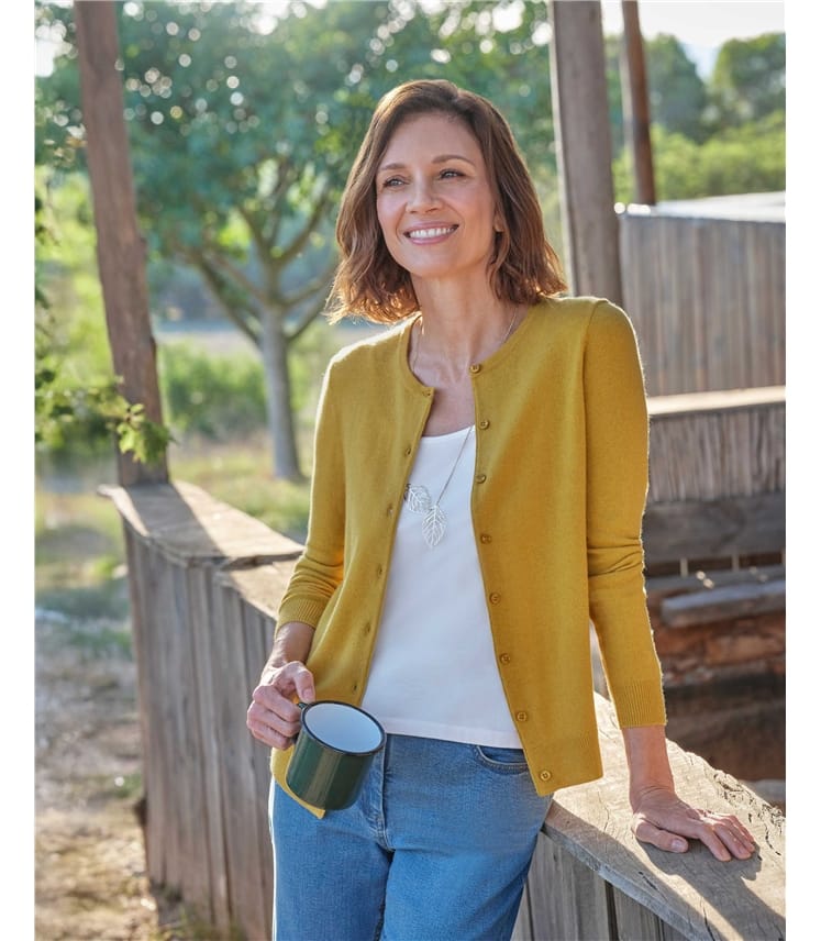 Cashmere Merino Crew Neck Cardigan