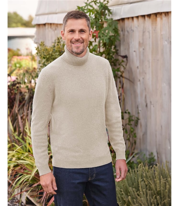 Pull à col roulé - Homme - Laine d’agneau certifiée 100% RWS