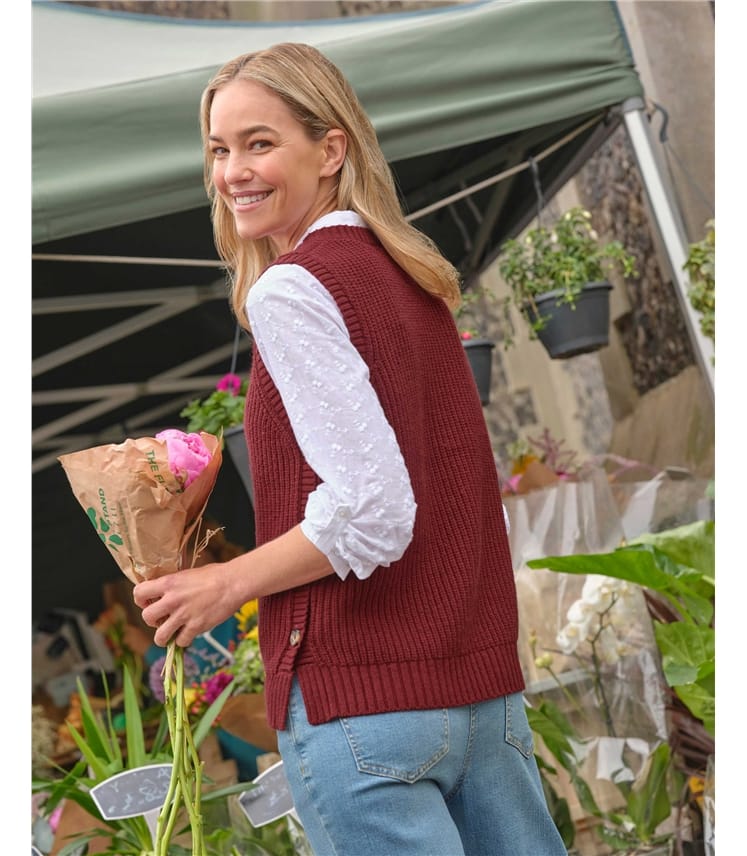 V Neck Tank with Side Buttons