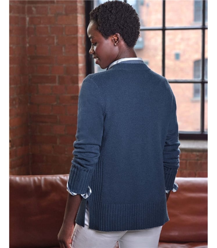 Cashmere Wool V Neck Cardigan