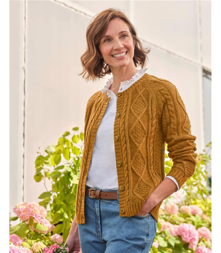 Cable Button Through Cardigan