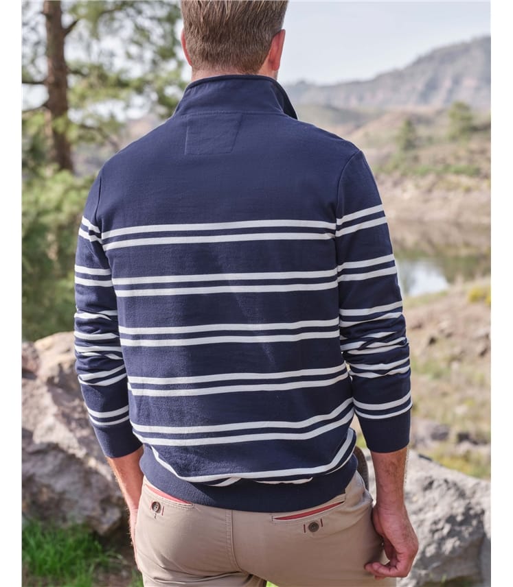 Sweat-shirt à col zippé - Homme - Coton bio
