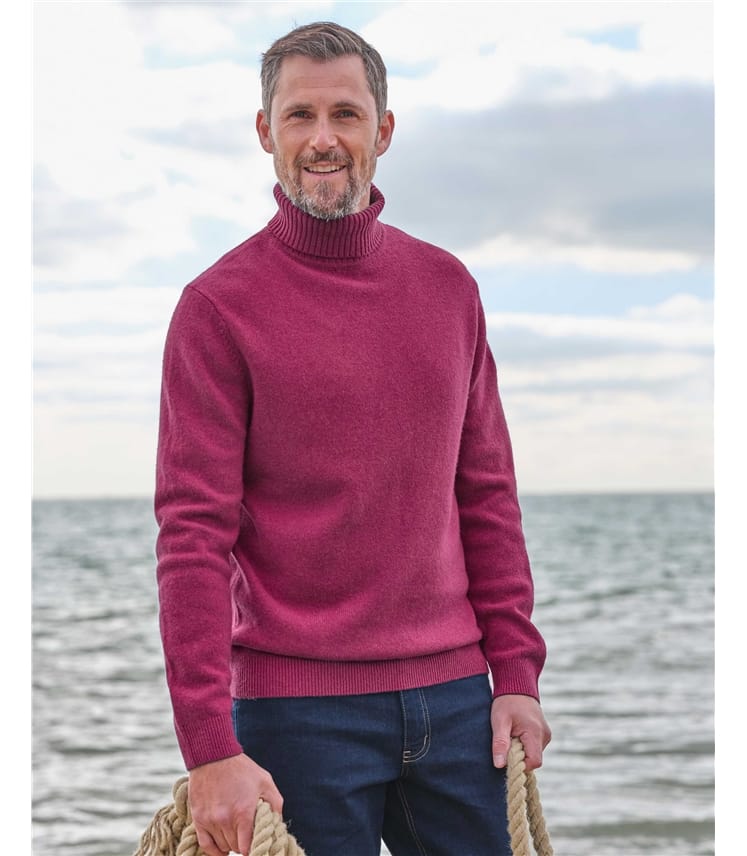 Rollkragenpullover aus Lammwolle für Herren