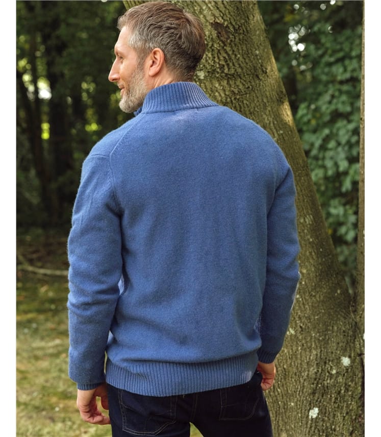 Strickjacke mit Reißverschluss aus Lammwolle für Herren
