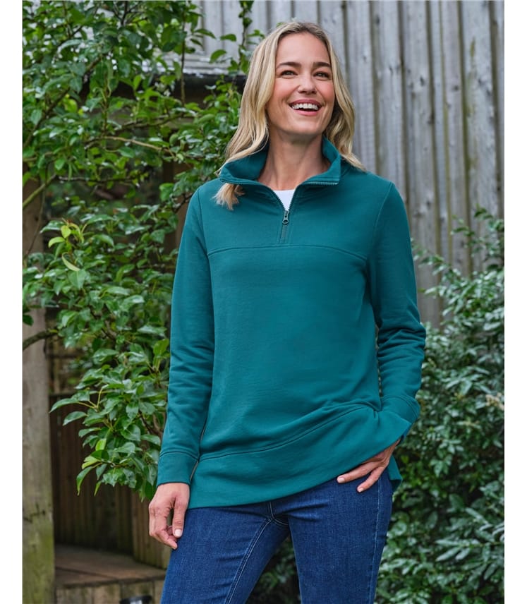 Serenity Organic Cotton Zip Neck Sweatshirt