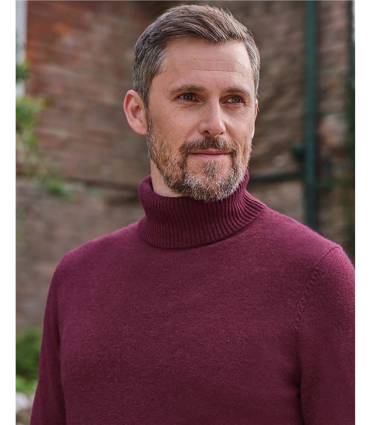 Cashmere and Merino Polo Neck Jumper