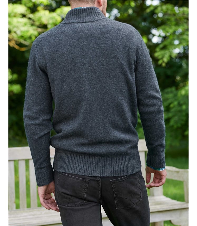 Mens Lambswool Lincoln Zipper Cardigan