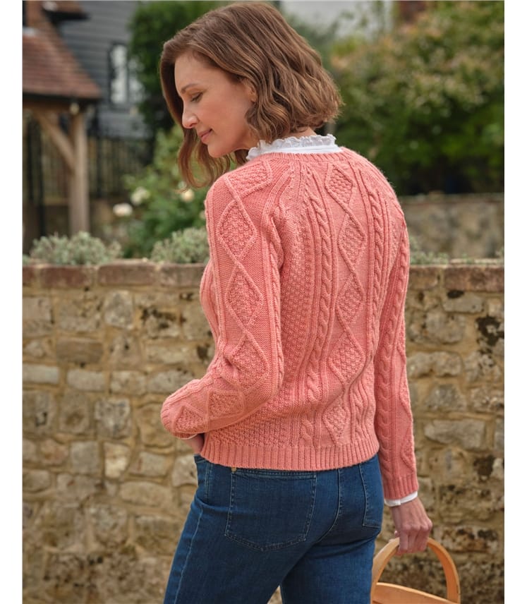 Cable Button Through Cardigan