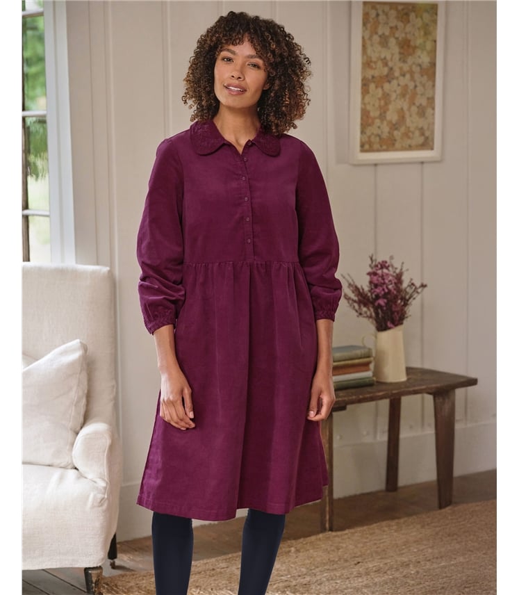 Petal Collar Cord Dress