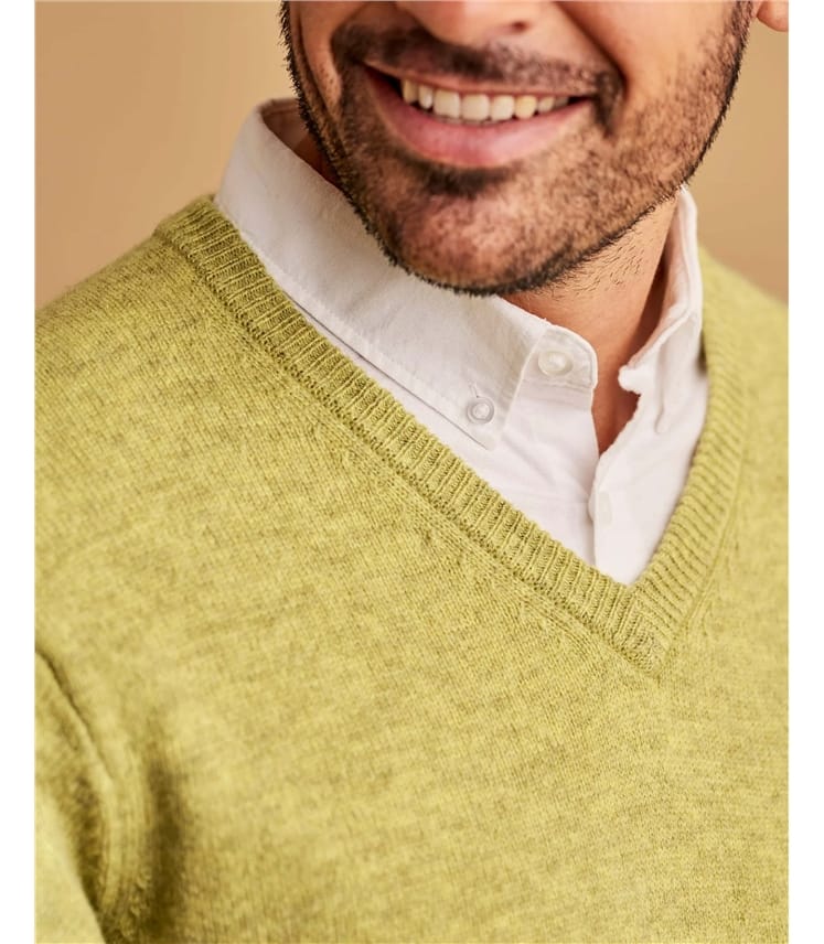 Mens Lambswool V Neck Jumper