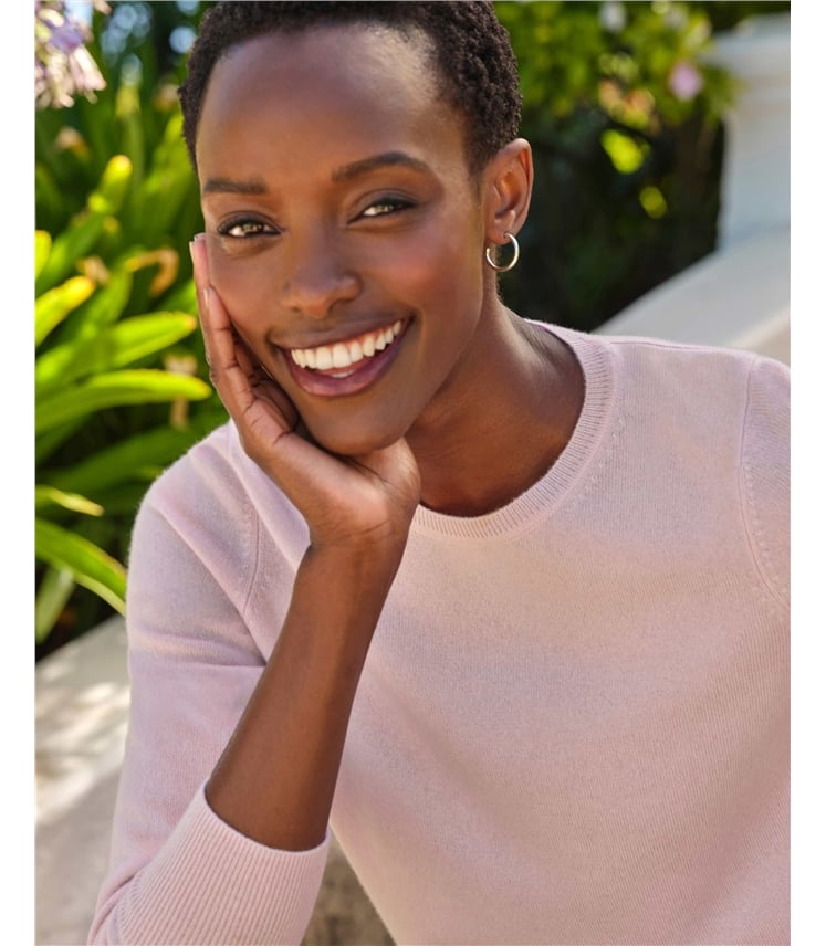  Kaschmir Strickjacke mit Rundhalsausschnit