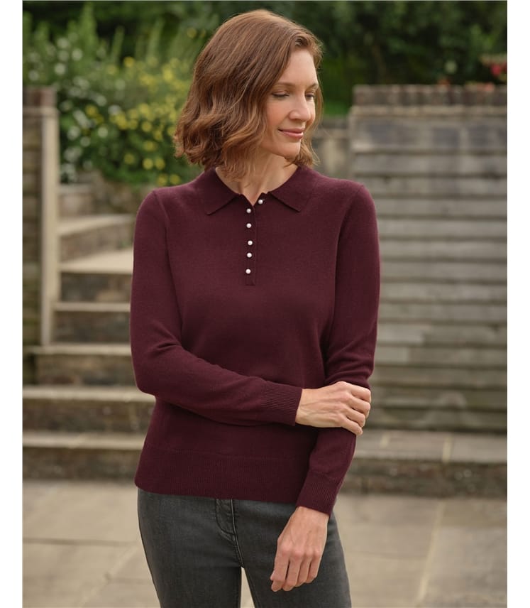 Polo en maille - Femme - Cachemire & Mérinos