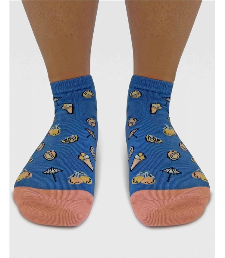 Dixie Ice Cream Chaussettes à la cheville en bambou pour femmes