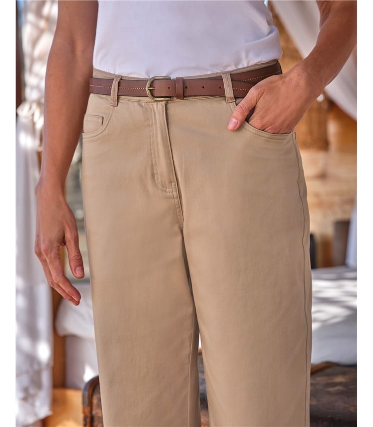  Pantalon chino court à coupe décontractée