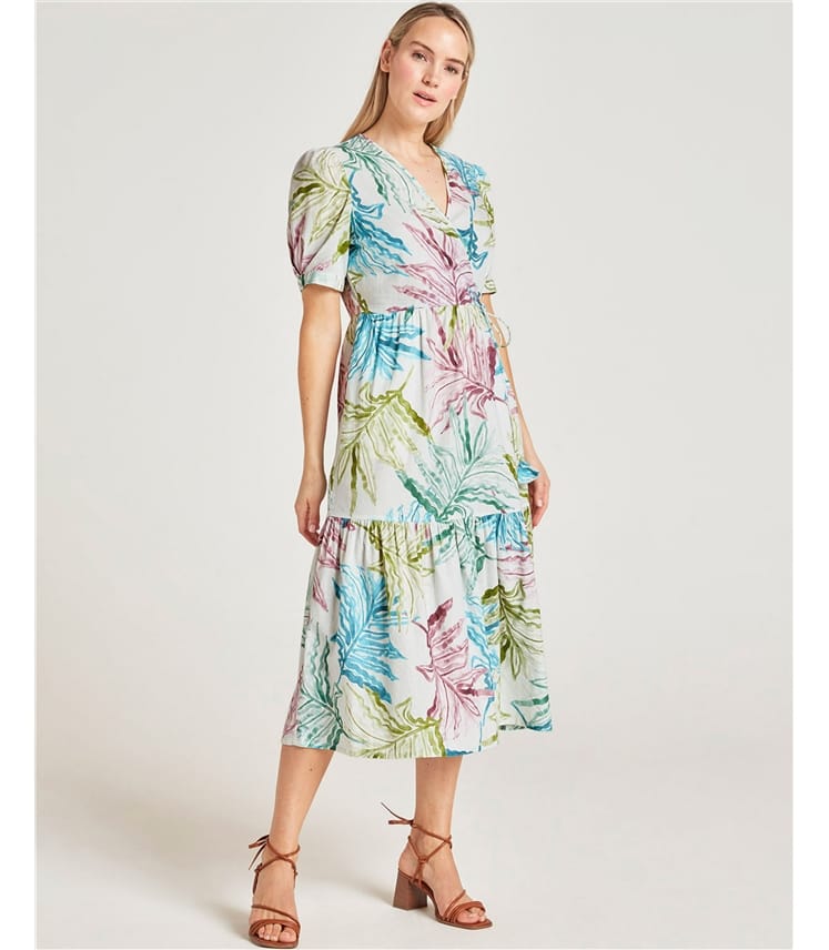 Multi | Laurel Hemp Wrap Dress | WoolOvers UK