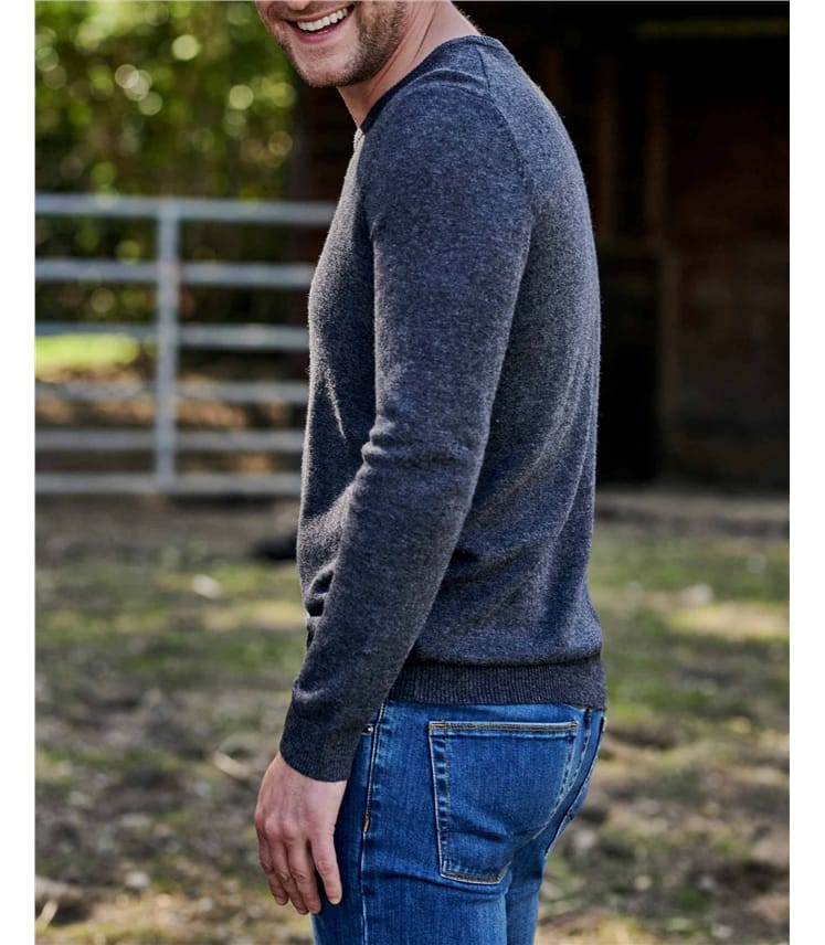 Mens Lambswool V Neck Jumper