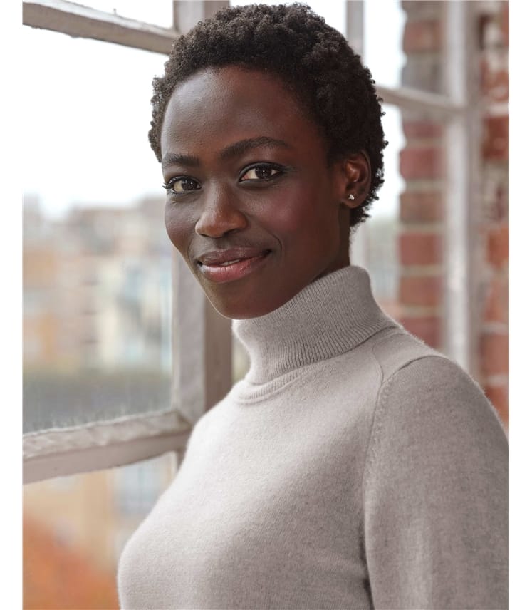 Womens Cashmere Polo Neck Sweater