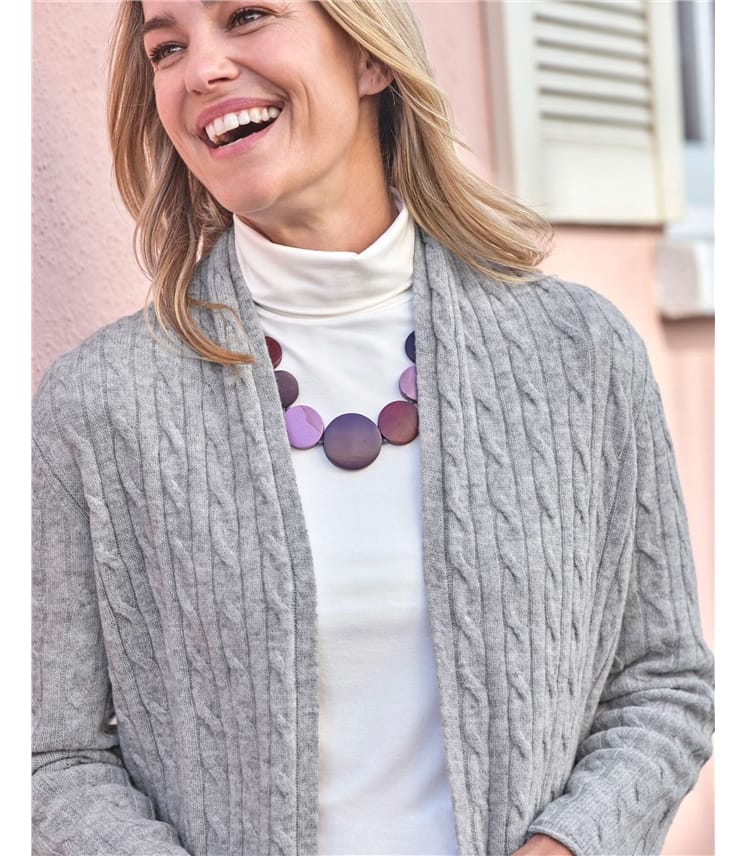 Cable Edge To Edge Cardigan