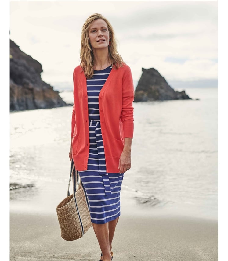 Cardigan long - Femme - Soie & Coton