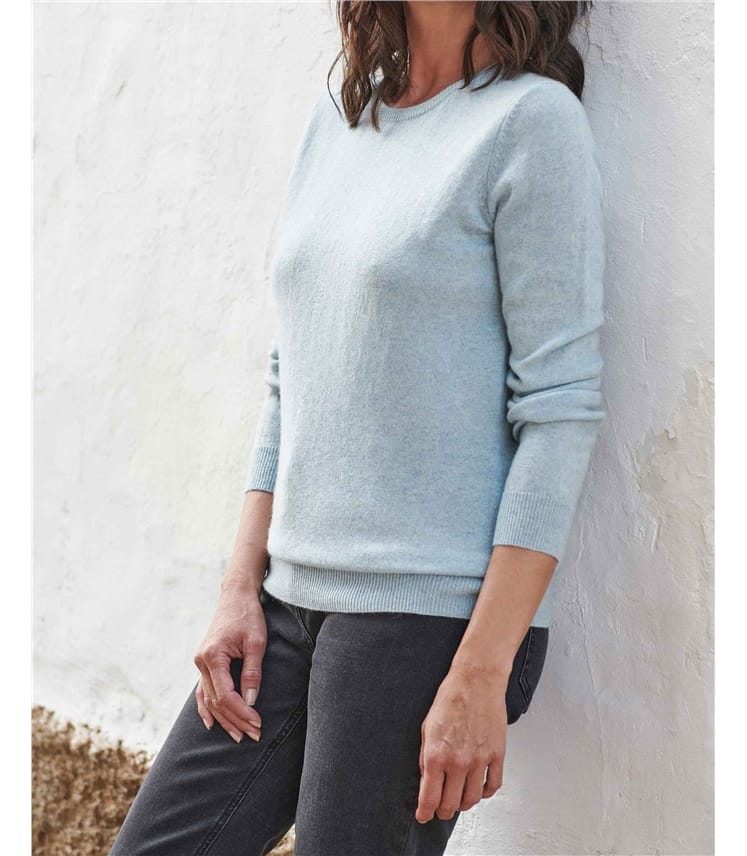 Cashmere and Merino Crew Neck Knitted Sweater