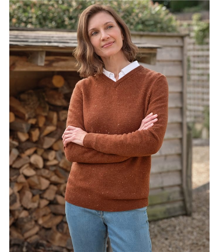 Womens Lambswool V Neck Jumper