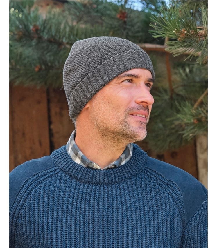 Mens Essential Lambswool Beanie Hat