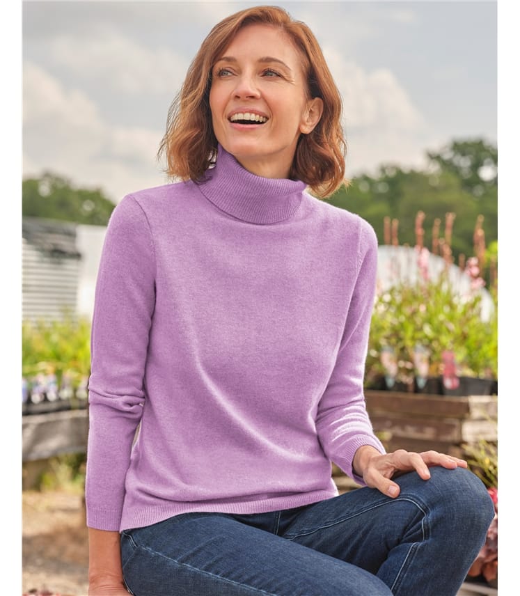 Rollkragenpullover aus Kaschmir und Merinowolle