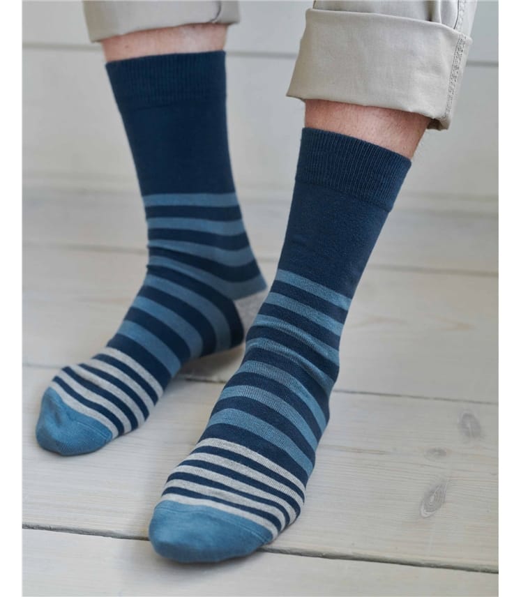 Gestreifte Bambus-Socken für Herren 
