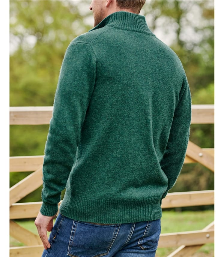 Mens Lambswool Lincoln Zipper Cardigan