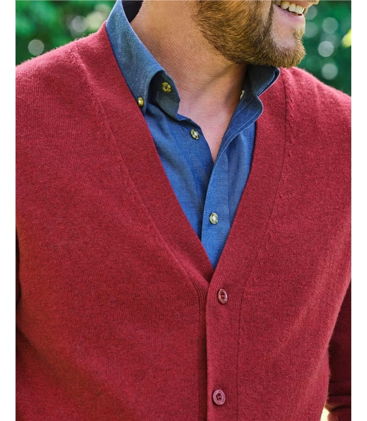 Cardigan à col V - Homme - Cachemire & Mérinos