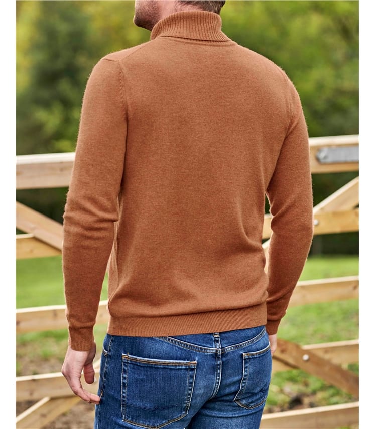 Cashmere and Merino Polo Neck Jumper