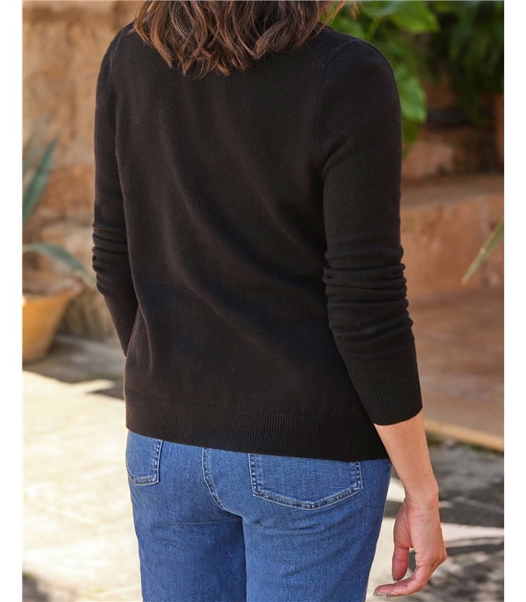 Cashmere Merino Crew Neck Cardigan
