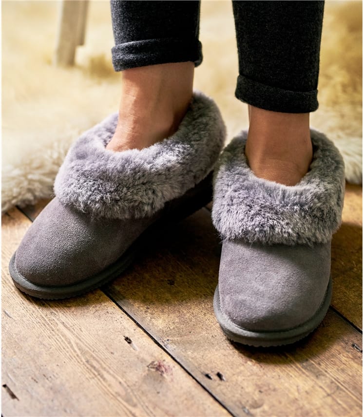 Women Ladies Slippers Sheepskin Wool Brown Real Leather Size 3 4 5 6 7 8
