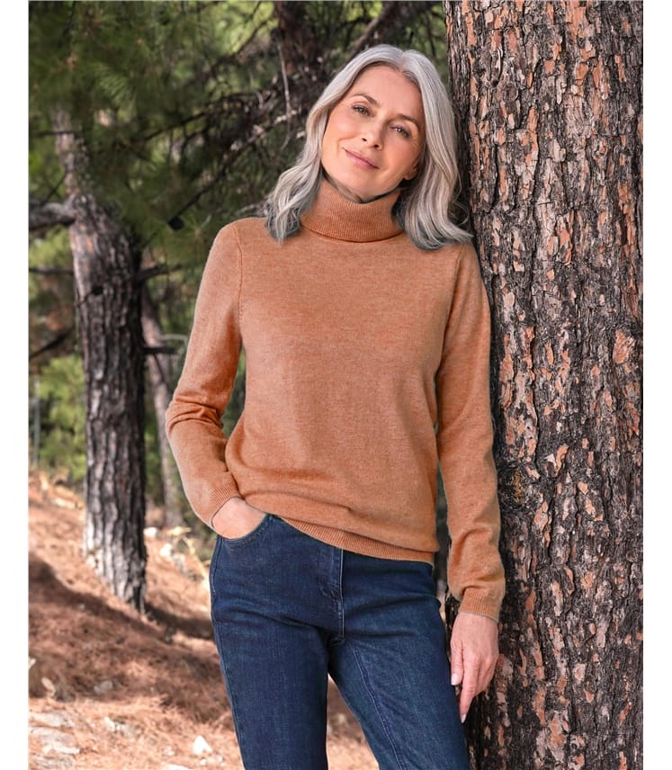 Rollkragenpullover aus Kaschmir und Merinowolle
