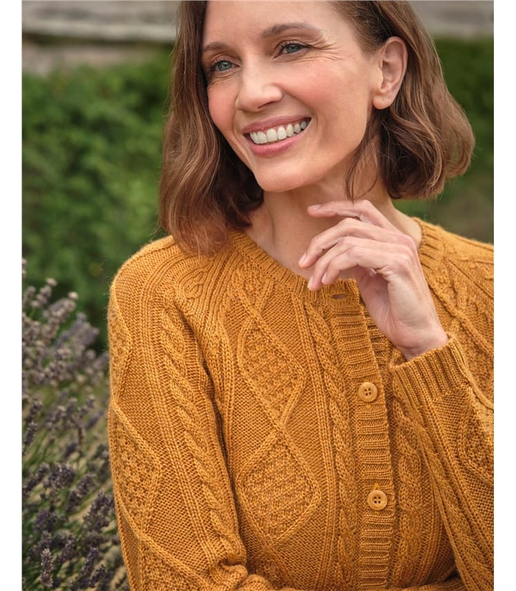 Cardigan torsadé boutonné - Femme - Pure Laine