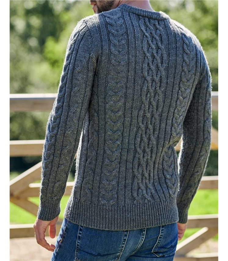Pull irlandais à col rond - Homme - Pure Laine