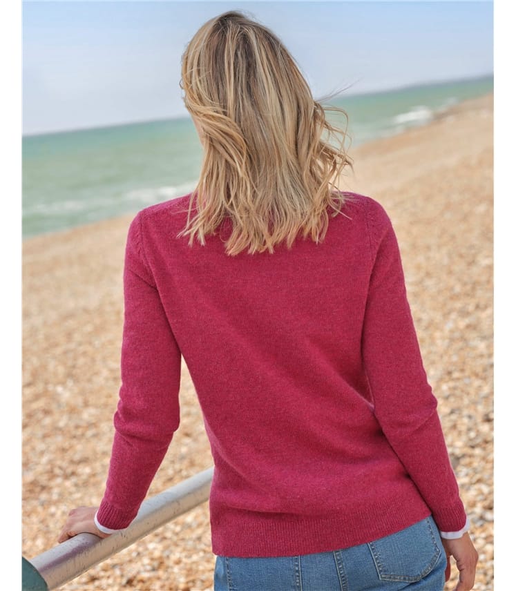 Womens Lambswool V Neck Jumper